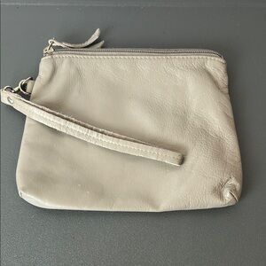 Latico Gray Leather Wristlet Wallet Pouch